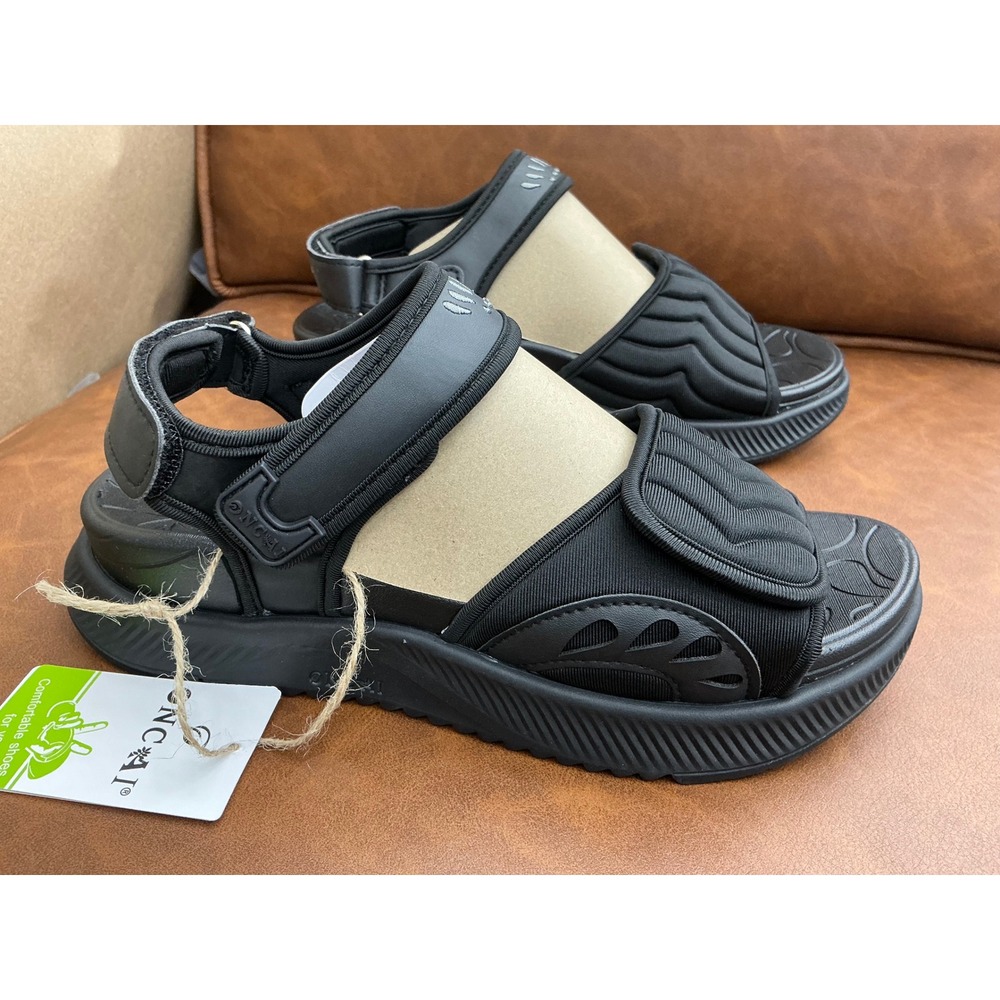 ONCAI Walking Sandals Womens Size 8 Black New Platform Adjustable Straps OW893